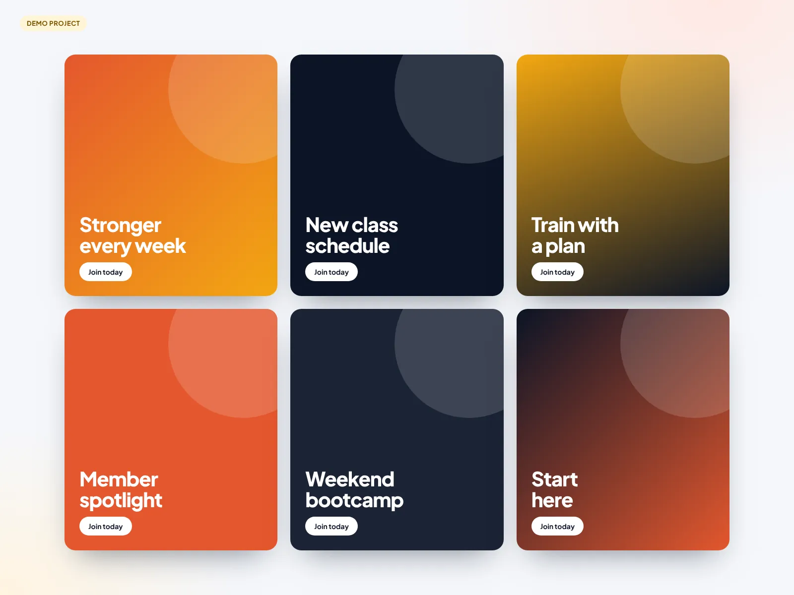 Fieldstone Fitness — demonstration project mockup